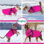 Doglay 2 in 1 Dog Coat with Harness Built-in, Waterproof Dog Winter Jacket with Pocket & Poop Bags, Reflective Adjustable Pet Winter Coat for Small, Medium, Large Dogs