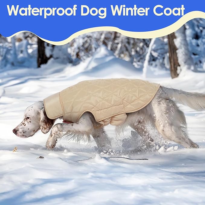 MIGOHI Reversible Dog Coat, Windproof & Waterproof Jacket for Cold Weather, British Style Plaid, Warm Vest with Harness Hole, Pink, 2XL