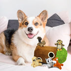 Hide and Seek Dog Puzzle Puppy Toys, Interactive Squeaky Plush, Stuffed Toys for Dogs (Sheep, Panda, Forest Animals) (Tree Hole Mix Large)