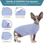 SUNFURA Turtleneck Sweater for Cat, Sphynx Cats Shirt Hairless Cat Sweaters with Sleeves, Warm and Soft Kitten Pullover Fleece Winter Pajamas Jumpsuit for Puppy Cats, Blue M