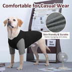 2 Pack X-Large Dog Shirts - Breathable Lightweight Basic Tees, Durable Moisture-Wicking Clothes for Beagle, Bullmastiff, Sleep Hot Summer Day Outdoor Activities, Travel, Seaside, GreyBlack