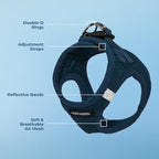 Best Pet Supplies Voyager Step-in Air Harness - All Weather Mesh, Reflective, No Pull Harness for Dogs, Cats - Secure with Hook & Loop Fastener, Buckle, Double D-Rings - Blue, S