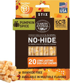 Earth Animal No Hide Stix - Long Lasting Rawhide Free Small Dog Chews Sticks, Pumpkin Spice - 20 Count Value Pack