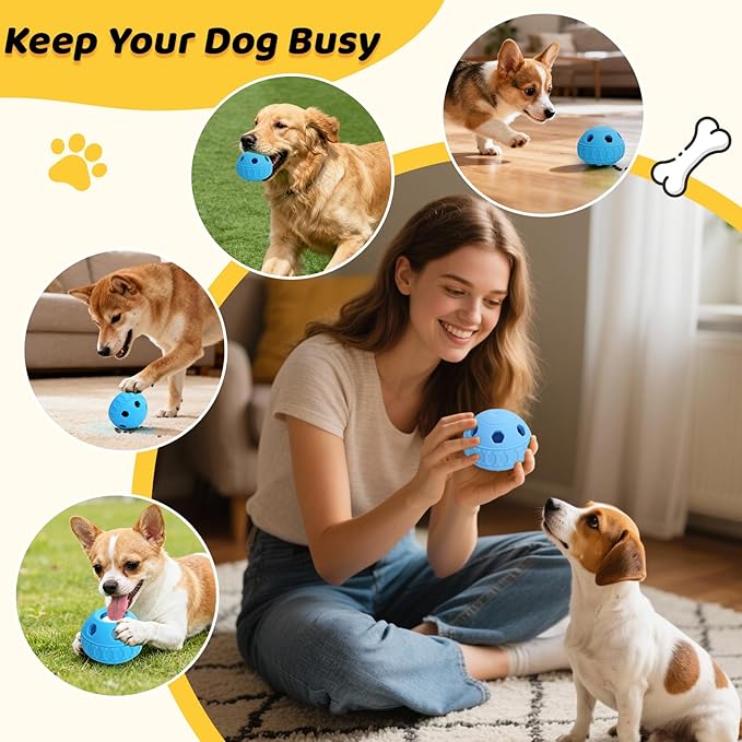 IFOYO Frozen Treat Dog Toy Ball for Small to Medium Dogs, Silicone Enrichment Dog Toys to Keep Them Busy, Reduce Anxiety, Puzzle Treat Dispensing Dogs Toys for Slow Food Training, Easy to Clean