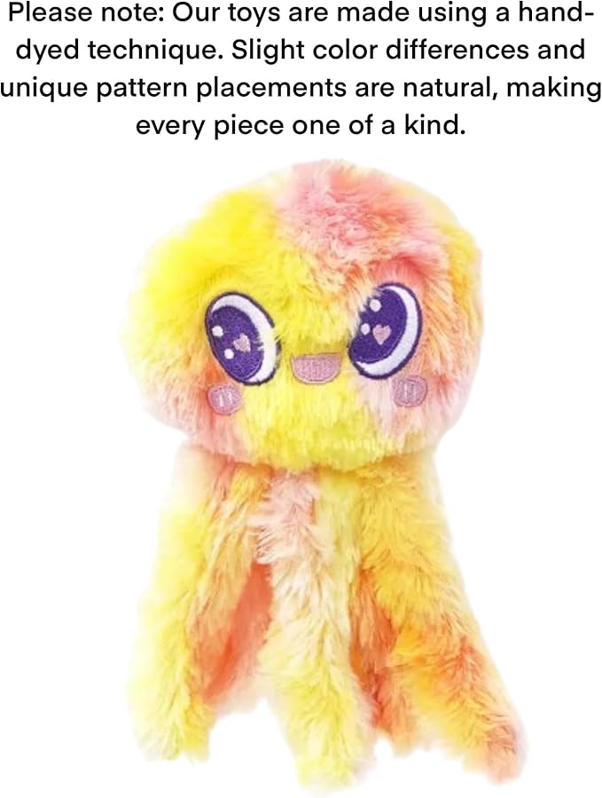 Clairooo Squeaky Dog Toys, Colorful Crinkle Octopus, Plush Dog Toys for Chewing, Interactive, Soft Fabric for Small, Medium & Large Dogs, Daily Companionship, Training Reward, (Purple)