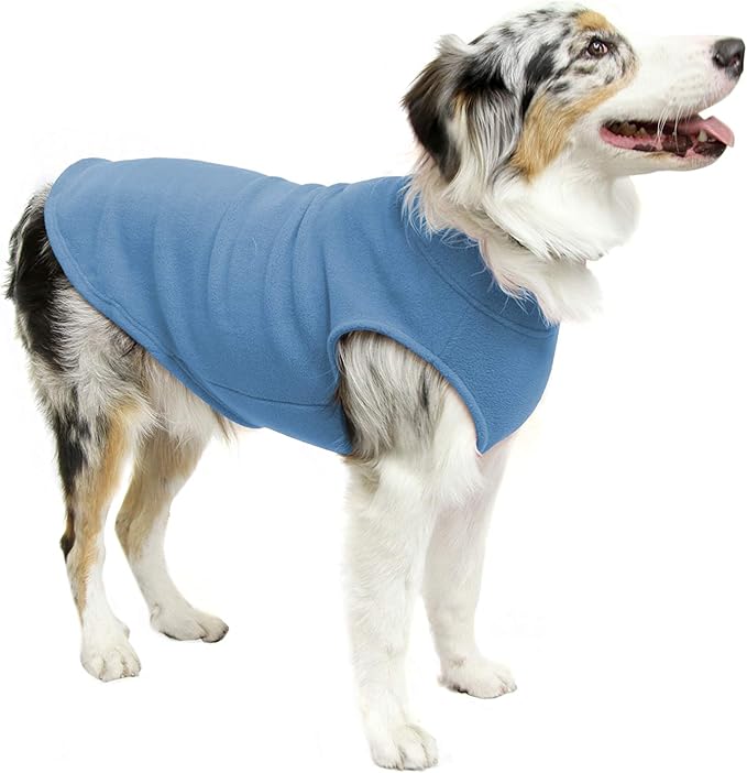 Gooby Stretch Fleece Vest Dog Sweater - Steel Blue, 6X-Large - Warm Pullover Super Stretchy Fleece Dog Jacket for Small to Large Dogs