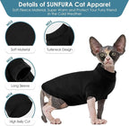 SUNFURA Turtleneck Sweater for Cat, Sphynx Cats Shirt Hairless Cat Sweaters with Sleeves, Warm and Soft Kitten Pullover Fleece Winter Pajamas Jumpsuit for Puppy Cats, Black M