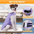 iBuddy Dog Winter Jackets with Fleece Vest,Waterproof Warm Dog Snow Jacket Windproof, Reflective Adjustable Pet Dogs Cold Winter Coat for Large Dogs Girl Boy