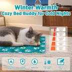 furrybaby Pet Heating Pad, Waterproof Dog Heating Pad Mat for Cat with Durable Anti-Bite Tube Indoor for Puppies Dogs Cats (1 Pack Green, 17 X 17in, Temp Adjustable)
