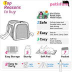 petisfam Soft Pet Carrier for Medium Cats and Small Dogs with Cozy Bed, 3 Doors, Top Entrance | Airline Approved, Escape-Proof, Breathable, Leak-Proof, Easy Storage (Pink)