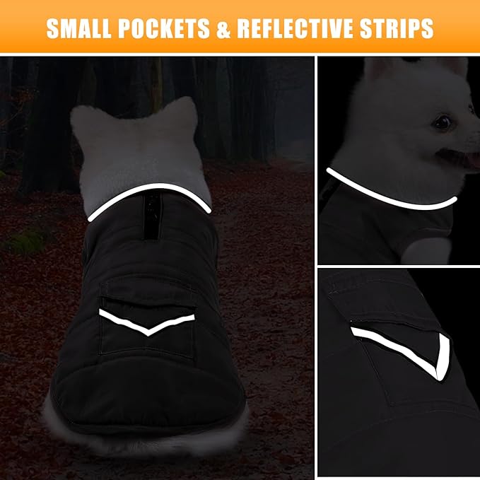 iBuddy Dog Winter Coats with Fleece Vest,Waterproof Warm Dog Snow Jacket Windproof, Reflective Adjustable Pet Dogs Cold Winter Coat for Dogs Girl Boy