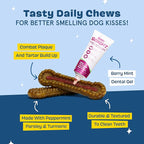 Barkbox Bright Durable Dental Kit, Berry Mint Flavored, 15 Chew Sticks & Toothpaste - Small Breeds