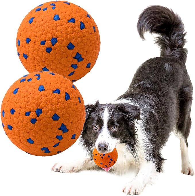 Dog Balls Toys for Aggressive Chewers, Indestructible Durable Bouncy Floating Balls for Dogs to Fetch, Durable Solid Rubber Ball for Training Dog(2 Pack)