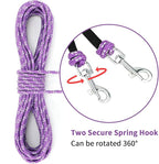 Rypet Reflective Cat Long Leash - 15 FT Escape Proof Walking Leads Yard Long Leash Durable Safe Personalized Extender Leash Traning Play Outdoor for Kitten, Puppy, Rabbit and Small Animals(Purple-S)