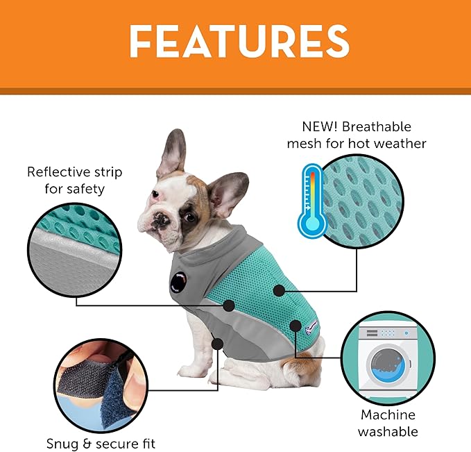 ThunderShirt Breeze for Dogs, Medium, Aqua, Extra Breathable Mesh Fabric, Dog Anxiety Relief Vest for Every Day Stress & Calming During Thunder Storms and Fireworks