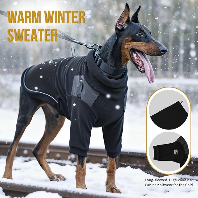 OneTigris Dog Sweater - Turtleneck Thick Dog Sweater for Small Medium Dogs, Warm Clothes for Cold Weather, Soft Lightweight and Stretchy Winter Coat for Christmas Thanksgiving
