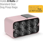SVD.PET Dog Poop Bag Dispenser, Wall Mount Waste Bag Dispenser, Holds 8 Rolls of Waste Bags, Indoor/Outdoor Wall mount or Place on the Table (Pink, Dispenser only)