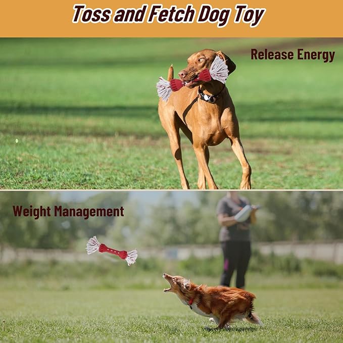 2PCS Premium Durable Rope Toys for Aggressive Chewers, Dog Tug of War Toys for Medium/Large Dogs, Glow in The Dark Outdoor Dog Fetch Toy, Interactive Dog Toy, Keep Your Powerful Chewers Busy