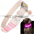 DOGWONG LED Dog Collar - Heavy Duty Light up Collars - Rechargeable Waterproof - Lighted Dog Collar for Night Walking, Hiking, Camping(Pink,S)