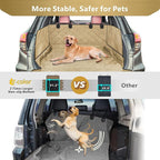 F-color SUV Cargo Liner for Dogs - Waterproof Pet Cargo Liner with Side Flaps, Comfort Dog Cargo Cover with Bumper Flap, Scrachproof Non-Slip Large Size Universal Fit SUVs Sedans Trunks Vans, Khaki