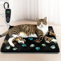 Cat Heating Pad 18x18 in with Smart Thermostat Switch and Power Line Protection Tube,Obtained MET and UL Dual Certification,Waterproof Pet Heating Pad for Cats, with Black Cloth Cover