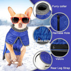 Fragralley Dog Winter Coat, Waterproof Windproof Reflective Fleece Jacket with Harness Hole, Warm Snow Vest for Small Medium Large Dogs, Ideal Gifts