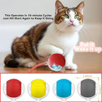 2 Packs Interactive Cat Toys for Indoor Cats, Automatic Cat Toy with Elastic Mesh Tail, Electric Rolling Ball on Carpet, Chirping and Motion Activate Cat