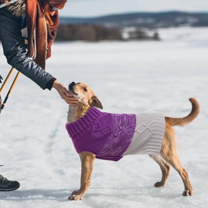 ASENKU Warm Dog Sweater for Small Medium Dogs,Pet Sweaters for Fall Winter Dog Clothing,Thicked Pullover Puppy Cat Turtleneck Sweater for Doggie Chihuahua Clothing