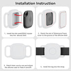 DDJ 2-Pack Dog Collar Holder for Tile Life360 Mate (2024) 2022 Tracker, Waterproof Silicone Cover Full-Body Protective Case for Tile Mate Tracker Cat Collar, Ultra Durable, Scratch Resistant, White