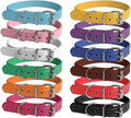 Puppy Collars for Litter - 12 Color Adjustable ID Collar Identification Leather Small Dog Collars for Puppy Medium Large Breed Dogs (M(Neck:11.5"~14.5"))