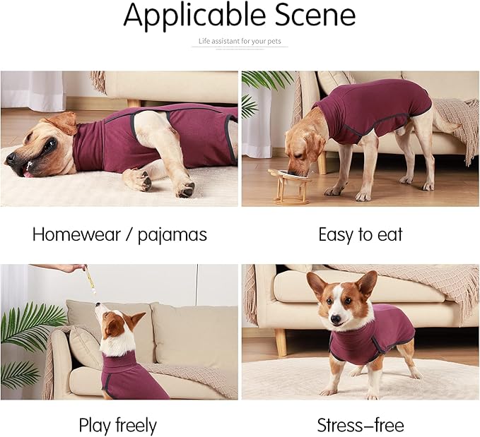 Dog Sweater Pullover Cold Weather Vest for Dogs Dog Sweatshirt & Jacket for Indoor and Outdoor Use (Large, Wine red)