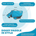 Outward Hound Dawson Swim Dog Life Jacket, High-Performance Neoprene Dog Life Vest for Swimming, Boating, and Water Safety, Small, Blue