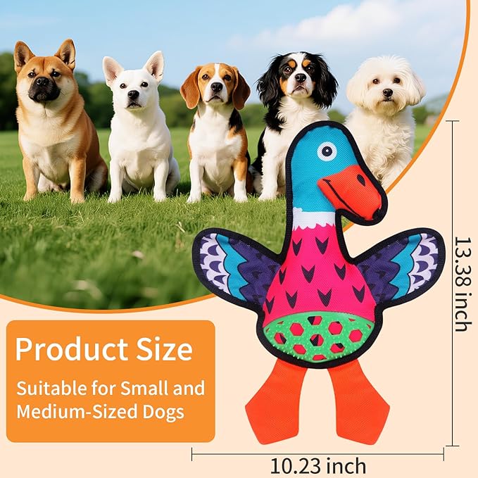 Interactive Squeaky Dog Toys,Crinkle Dog Toy to Keep Them Busy,Colorful Absurd Duck Dog Toys,Fun for Indoor Puppies,Chewing and Playing(Pink)