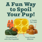 WOOF Pupsicle Treat Tray Mold, Small 10-25 lbs, Silicone Molds for Dog Treats, Dishwasher Safe, Reusable Treat Tray, Freeze Refill Treats For The Pupsicle Toy