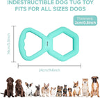 Tug of War Dog Toy - Supplies for Tug of War, Dog Pull Game Interactive Double Ring Pull Toy Tough Chew Toy Durable Rubber for All Breed Chewers, Green