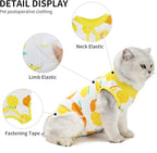 Cat Professional Surgical Recovery Suit,E-Collar Alternative for Cats Dogs,After Surgery Wear, Pajama Suit,Home Indoor Pets Clothing (M (6-8 1bs), Lemon)