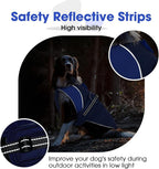 Nanaki Dog Coat Jacket for Large Dogs Winter Waterproof, Warm Fleece Lining Furry Collar Large Dog Jacket with Leash Hole, Reflective Cold Weather Pet Jacket Outdoor Walking Hunting,Easy On Blue 3XL