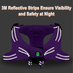 Dog Harness Step in Dog Vest Harness, Reflective Adjustable Puppy No Pull Harness Breathable Soft for Small and Medium Dogs Cats, Purple, S