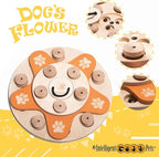 Dog's Flower - Interactive Wooden Puzzle Toy for Dogs, Brain Game for Mental Stimulation and Enrichment, All-Wood Design for Smart Dogs