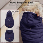 Fleece Lining Extra Warm Dog Hoodie in Winter for Large Dogs Jacket Pet Coats with Hooded,Blue XL