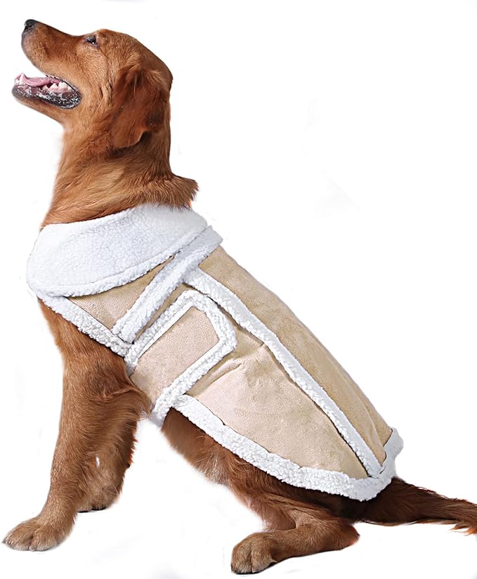 Namsan Dog Sherpa Jacket, Size XL, Fleece Dog Vest with Leash Hole, Soft Pet Coat Outfit for Small Medium Large Dogs, Thick Warm Dogs Vest for Cold Weather, Adjustable Magic Tape, Easy to Wear