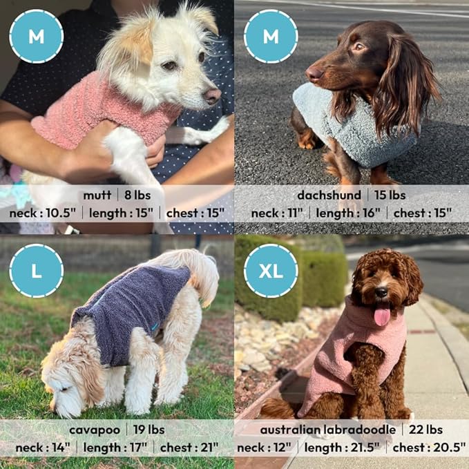 Gooby Sherpa Vest - Mauve Pink, 3X-Large - Warm Fuzzy Fleece Step in Dog Jacket - Winter Small Dog Sweater for Everyday Use