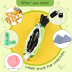 Dogs Poop Bags Holder Leash attachment with Carabiner Thin Potty Bag Carrier Dispenser,Lime,Medium