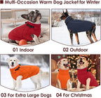 AOFITEE Coat for Extra Large Dogs, Warm Turtleneck Dog Winter Jacket with Back Zipper, Waterproof Dog Puffer Jacket for Large Dogs, XL Pet Coat Warm Snowsuit for Corgi, Border Collie, Beagle