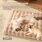 Dog Beds Mats Cat Bed Mat Plush Faux Fur Puppy Pad with Anti-Skid Bottom Cozy Kitten Bed for Carriers/Floor Dog Friendly 27 x 20 Inch Large Coffee