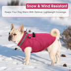 SAWMONG Dog Coat, Warm Dog Winter Coat, Waterproof Fleece Jacket, Cold Weather Dogs Jacket (S,Rosered)