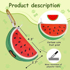 Convenient Dog Poop Bag Holder Leash Attachment with Zipper Case for Potty Bags - Trash Bag Carrier Accessory Dispenser for Poo Bags,Watermelon,Medium