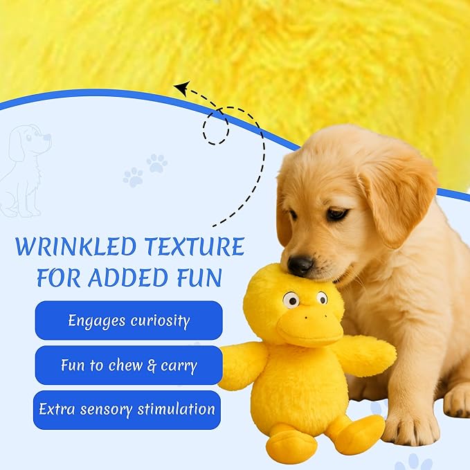 Squeaky Plush Duck Dog Toy - Soft and Durable, Chew Toy for Small and Medium Dogs, Interactive and Adorable, Machine Washable, Ideal Dog Gift for Birthdays and Holidays Yellow