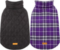 Kuoser Warm Dog Coat, Waterproof Dog Jacket for Extra Large Dogs, Adjustable Durable XL Doggie Winter Coat Reversible Cozy Puppy Cold Weather Apparel from Small to Large Breed, Purple XL