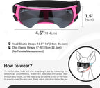 Dog Goggles Sunglasses Small to Medium Breed, Anti-Fog UV400 Lens Puppy Sunglasses, Adjustable Lightweight Doggie Goggles for UV, Wind, Snow, Dust Protection, Pink